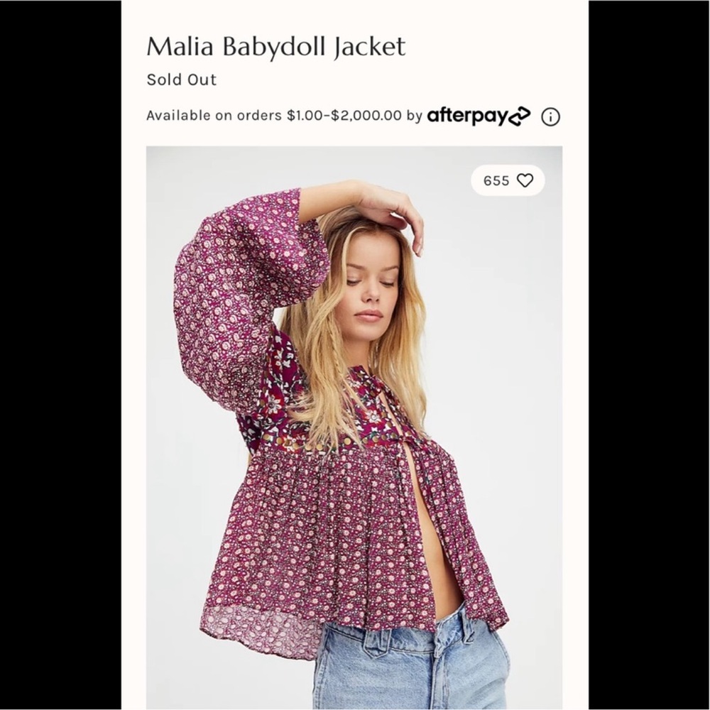 Free People! Malia Beaded Jacket Blouse